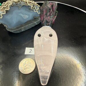 Rose Quartz Ruby Zoisite Carrot Carvings Cora 2